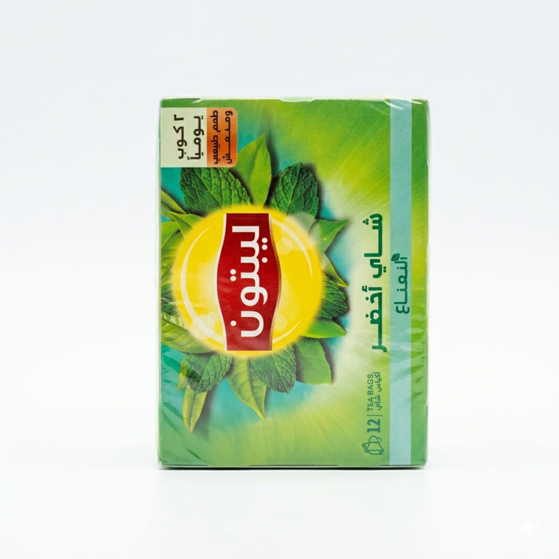 ليبتون شاي اخضر بالنعناع ١٢ فتلة