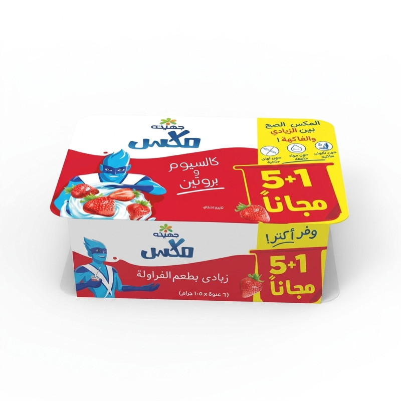 030223 - جهينة زبادي ميكس فراولة 105 جم عرض 5+1