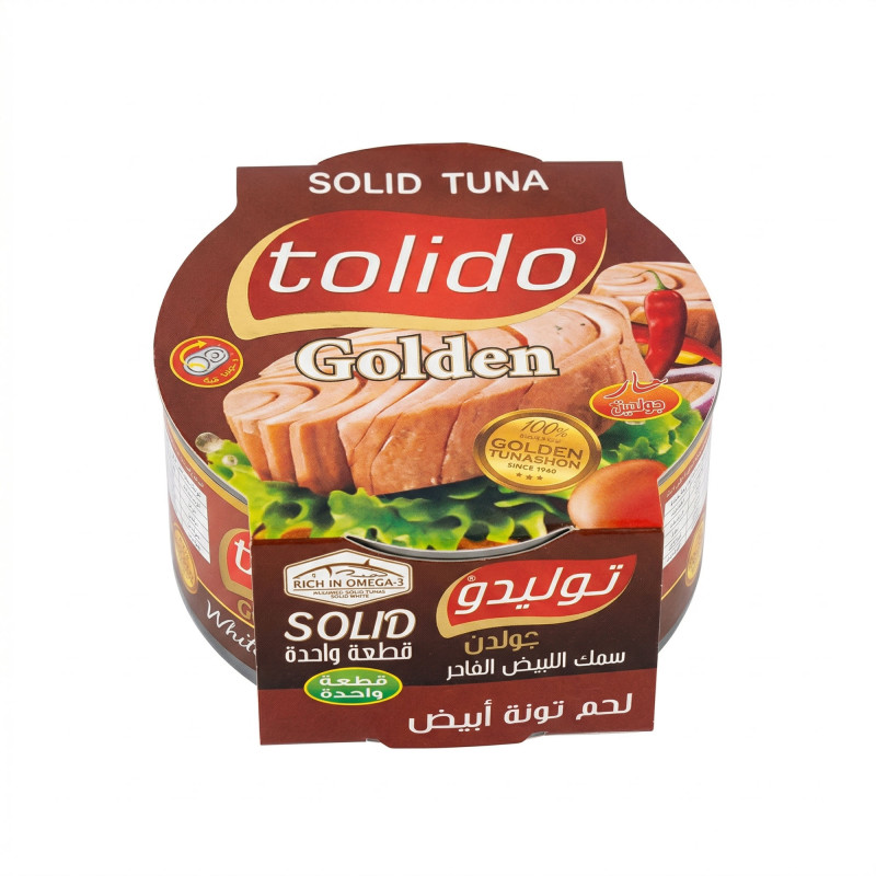 توليدو لحم تونة ابيض قطعة واحدة حار 185 جم