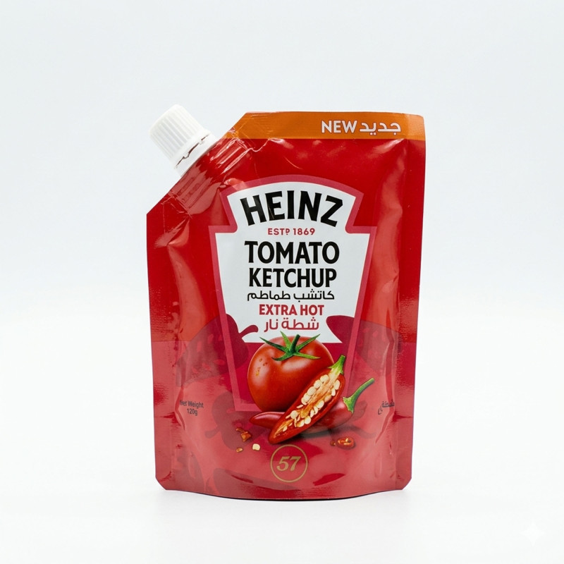 هاينز كاتشب طماطم شطة نار دوي باك 125 جم
