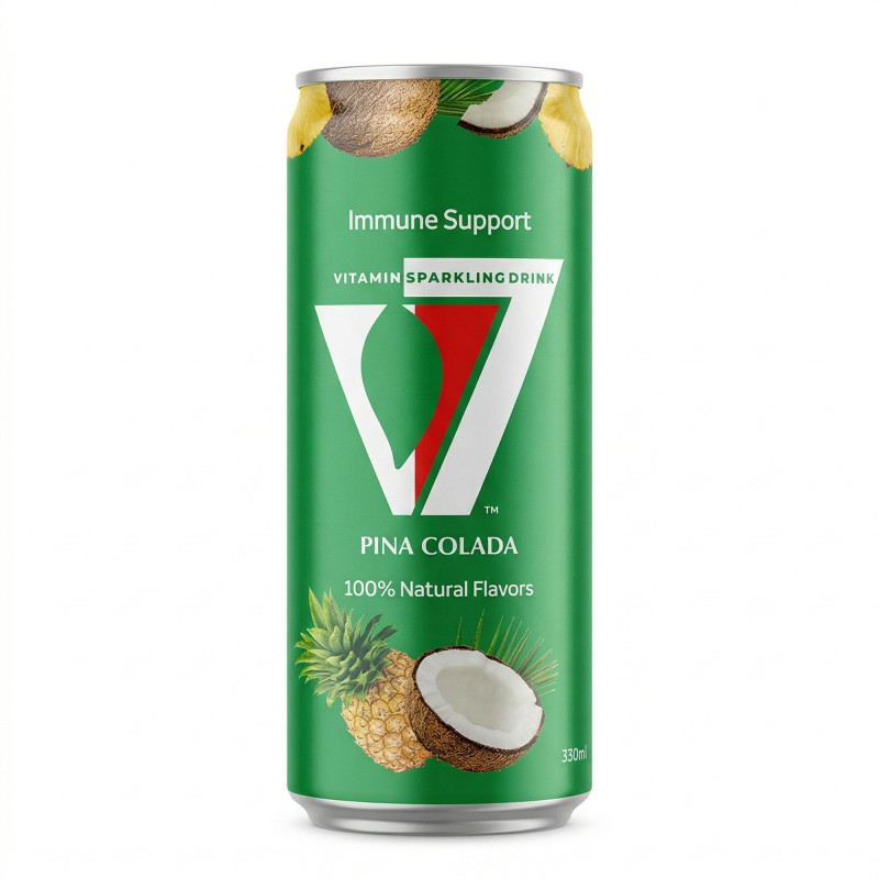 في سفن مشروب فيتامين بنكهة الاناناس وجوز الهند