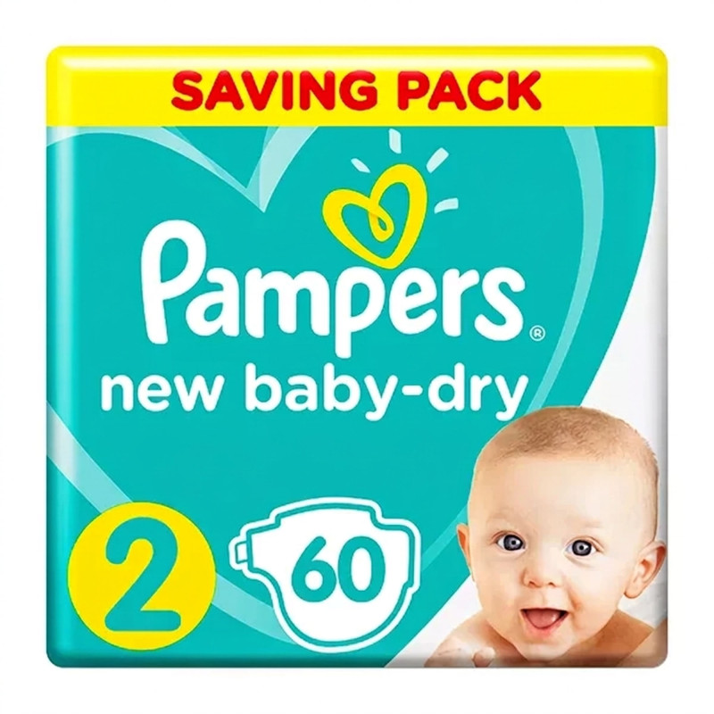 بامبرز المولود الجديد  مقاس 2 _60 ق عبوة التوفير