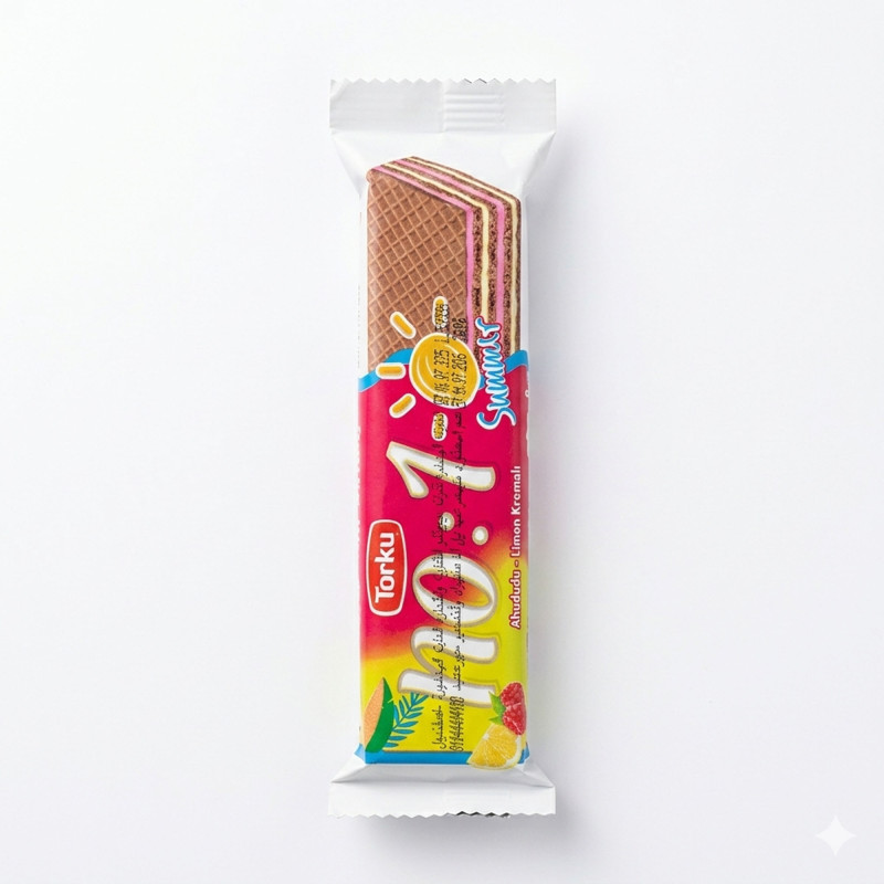 توركو بسكويت نمبر 1 ويفر بكريمة الفراولة والليمون