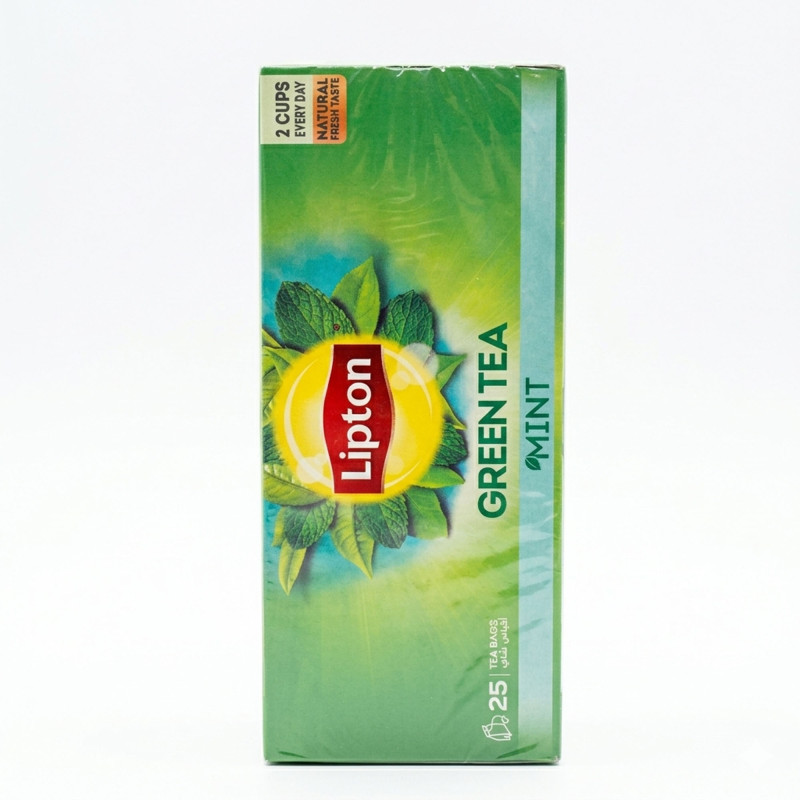 ليبتون شاي اخضر بالنعناع 25 فتلة